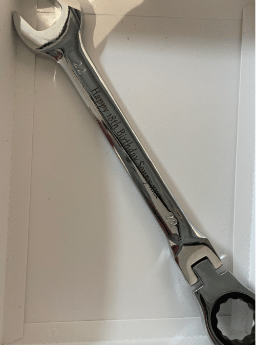 Engraved spanner gift