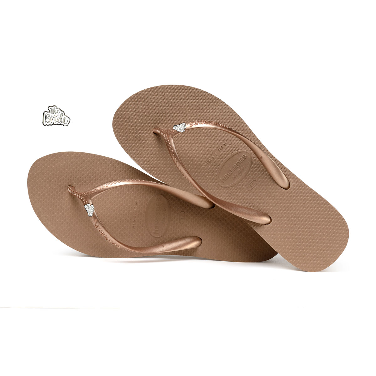 rose gold flip flops wedding