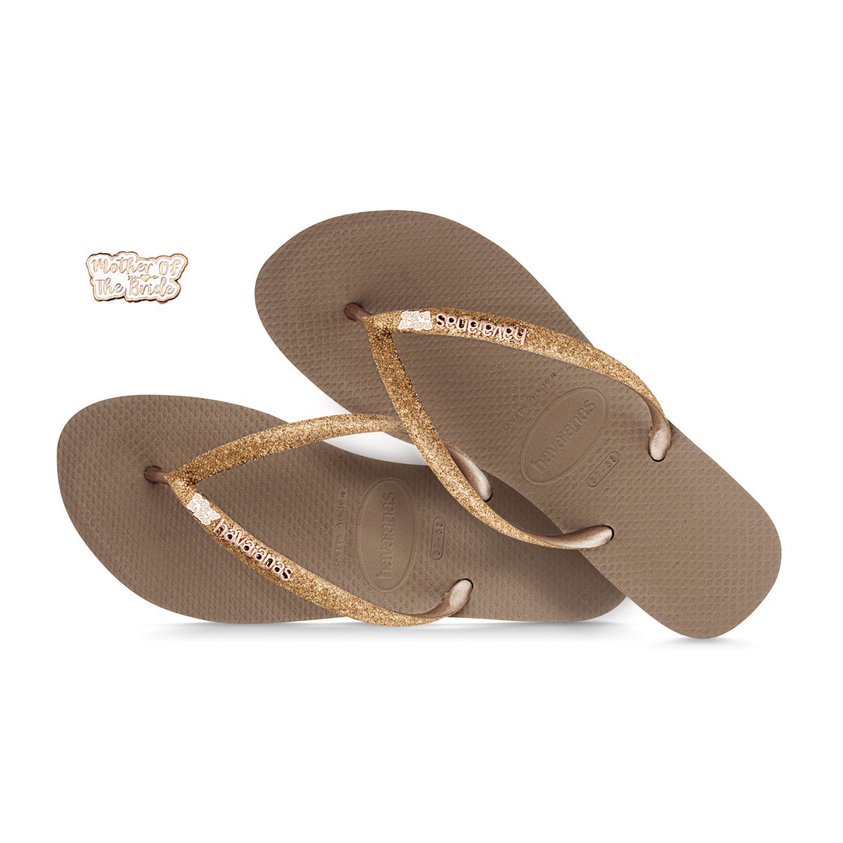 havaianas glitter gold