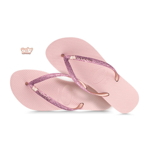 havaianas slim ballet rose glitter silver rose gold maid of honour