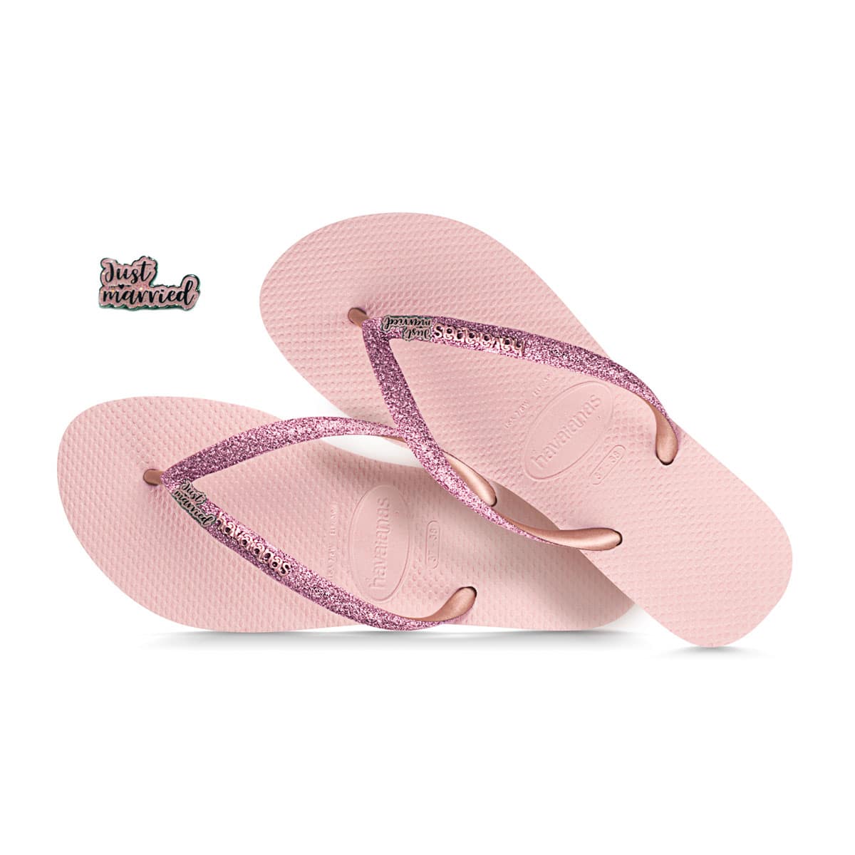 Just Married Pink Glitter Havaianas 