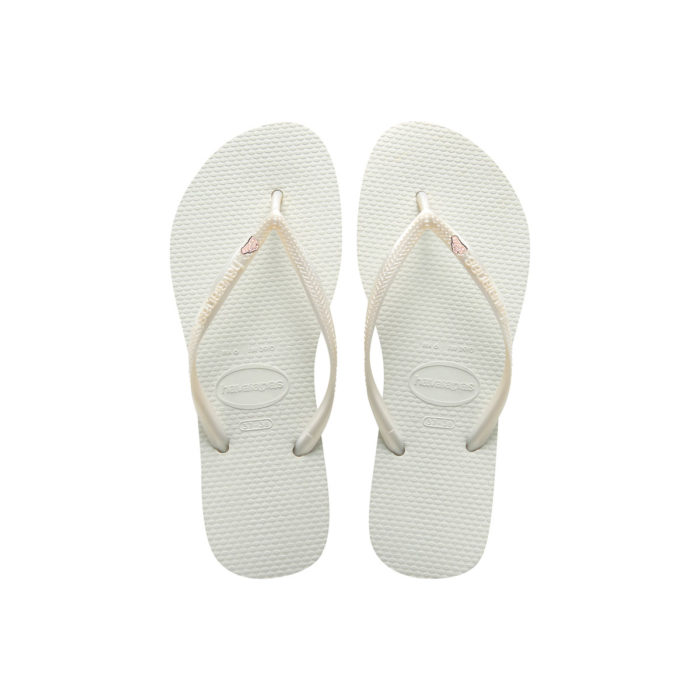 Rose Gold 'The Bride' Havaianas Slim White Wedding Flip Flops