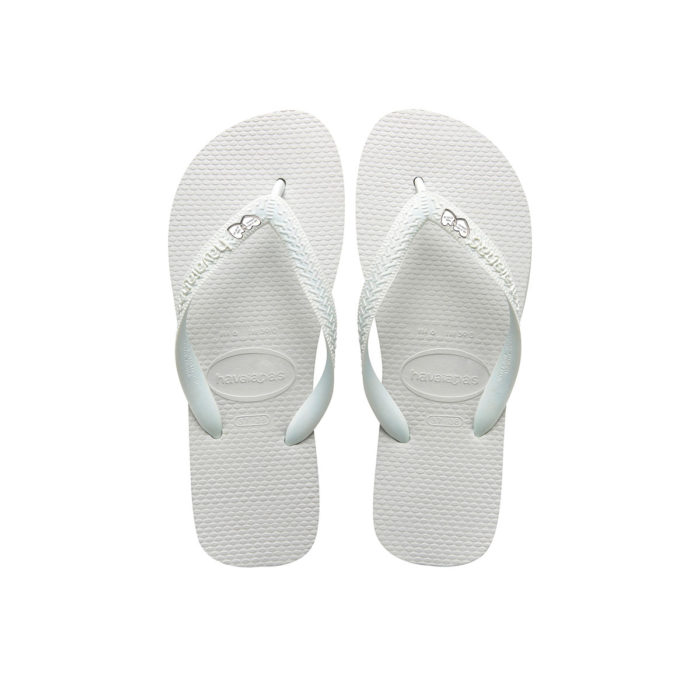 Havaianas White Top Flip-Flops with Silver Heart Personalised Wedding